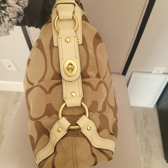 EUC Large Coach Carly Slouch Bag Purse Brown Signature Cs Print 2007 - Picture 8 of 13